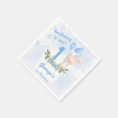 かわいいバニーブルー1stバースデーボーイグリーナリー春 スタンダードカクテルナプキン (角)