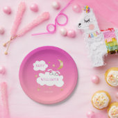 かわいいバニーベビーシャワーピンク金ゴールド ペーパープレート (パーティー)