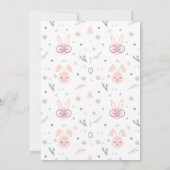 かわいいバニーベビーシャワー招待状 招待状 (裏面)