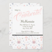 かわいいバニーベビーシャワー招待状 招待状 (正面/裏面)