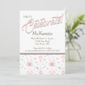 かわいいバニーベビーシャワー招待状 招待状 (スタンド正面)