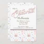 かわいいバニーベビーシャワー招待状 招待状 (正面/裏面)