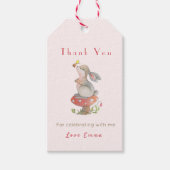 かわいいバニーベビー誕生日ありがとう ギフトタグ (正面)