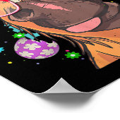 かわいいバニーホース顔イースターエッグイースターデー ポスター (角)