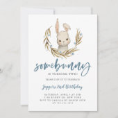 かわいいバニーボーイ誕生日パーティー 招待状 (正面)