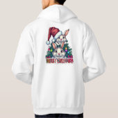 かわいいバニーメリークリスマス – ホリデーラビット パーカ (裏面)