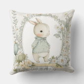 かわいいバニーラバパーソナライズされたス クッション (裏面)