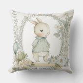 かわいいバニーラバパーソナライズされたス クッション (正面)