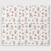 かわいいバニーラビットウィンターワンダーランドの切り離し ラッピングペーパー (フラット)