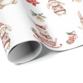 かわいいバニーラビットウィンターワンダーランドの切り離し ラッピングペーパー (ロールコーナー)