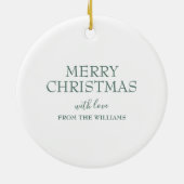 かわいいバニーラビットクリスマスパーソナライズされた セラミックオーナメント (裏面)