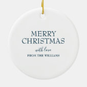 かわいいバニーラビットクリスマスパーソナライズされた セラミックオーナメント (裏面)