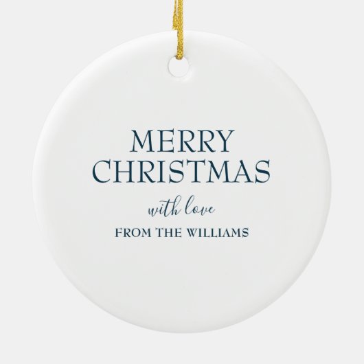 かわいいバニーラビットクリスマスパーソナライズされた セラミックオーナメント (裏面)