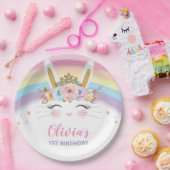 かわいいバニーラビットバースデーパーティー ペーパープレート (パーティー)