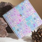 かわいいバニーラビットパステルピンクベビーブルーおもしろい動物 ラッピングペーパー