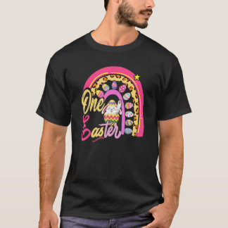 かわいいバニーラビットヒョウ虹ガールハッピーイースト Tシャツ