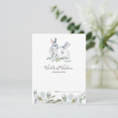 かわいいバニーラビットベイビーシャワーアドバイスカード (スタンド正面)