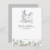 かわいいバニーラビットベイビーシャワーアドバイスカード (正面/裏面)