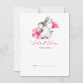 かわいいバニーラビットベイビーシャワーアドバイスカード (正面)