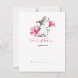 かわいいバニーラビットベイビーシャワーアドバイスカード