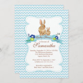 かわいいバニーラビットボーイベビーシャワー招待状 招待状 (正面/裏面)