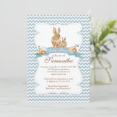 かわいいバニーラビットボーイベビーシャワー招待状 招待状 (スタンド正面)