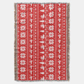 かわいいバニーラビットレッドクリスマスホリデーパターン スローブランケット (正面縦)