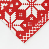 かわいいバニーラビットレッドクリスマスホリデーパターン フリースブランケット (角)