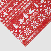 かわいいバニーラビットレッドホリデーパターンクリスマス 薄葉紙 (詳細)