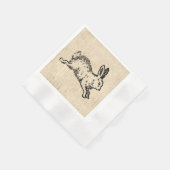 かわいいバニーラビットヴィンテージイラストレーションスクリプトアート 縁ありカクテルナプキン (角)