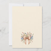 かわいいバニーラビット春フローラベビーシャワー 招待状 (裏面)