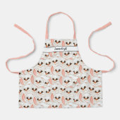 かわいいバニーラビット顔パターモノグラムのン エプロン (正面)