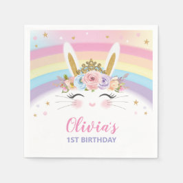 かわいいバニーラビット1st誕生日パーティーセルベトス スタンダードカクテルナプキン