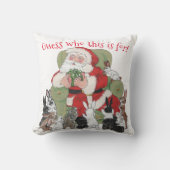 かわいいバニーラビット&サンタクリスマスデコおもしろいア クッション (正面)