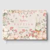 かわいいバニーリーフガール赤面バプテスマ ゲストブック (正面)