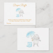 *~*かわいいバニー傘ブルーおむつラッフル エンクロージャーカード (正面/裏面)