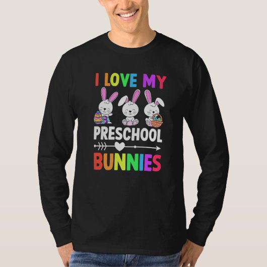 かわいいバニー先生学生私は私の幼稚園Bun大好き Tシャツ (正面)