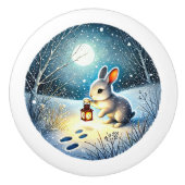 かわいいバニー冬の恋人 セラミックノブ (正面)