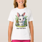かわいいバニー好きのカスタマイズ可能な女の子 Tシャツ (正面)