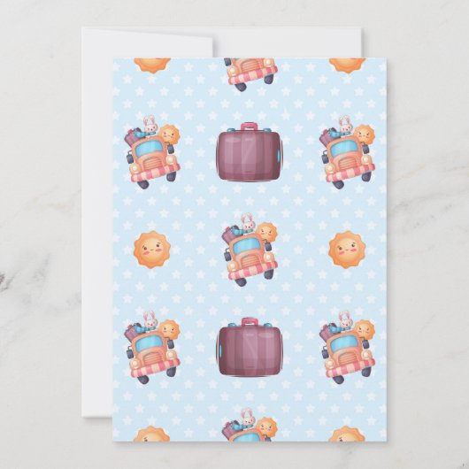 かわいいバニー少年の赤ちゃんシャワー通り 招待状 (裏面)