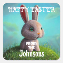 かわいいバニー広場ステッカー