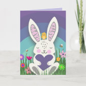 かわいいバニー復活祭グリーティングイースターカード シーズンカード (正面)
