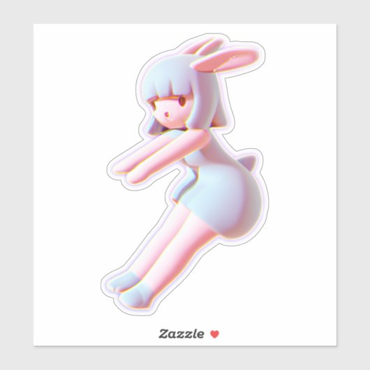 かわいいバニー応援チラシ捕獲空気チアリーダー シール (シート)