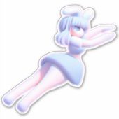 かわいいバニー応援チラシ捕獲空気チアリーダーSt シール (正面)