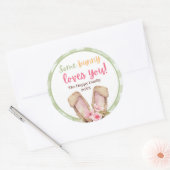 かわいいバニー愛あなた復活祭 ラウンドシール (封筒)