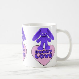 かわいいバニー愛紫色のウサギ コーヒーマグカップ