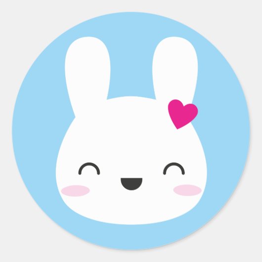 かわいいバニー感情 ラウンドシール (正面)