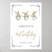 かわいいバニー春キッド3rd誕生日パーティーへようこそ ポスター (正面)