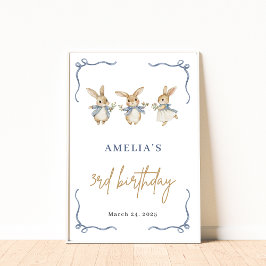 かわいいバニー春キッド3rd誕生日パーティーへようこそ ポスター