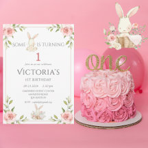 かわいいバニー最初の誕生日パーティー